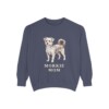 morkie-sweatshirt-mom-denim Morkie Mom Sweatshirt, Denim, front view