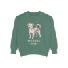 morkie-sweatshirt-mom-light-green Morkie Mom Sweatshirt, Light Green, front view