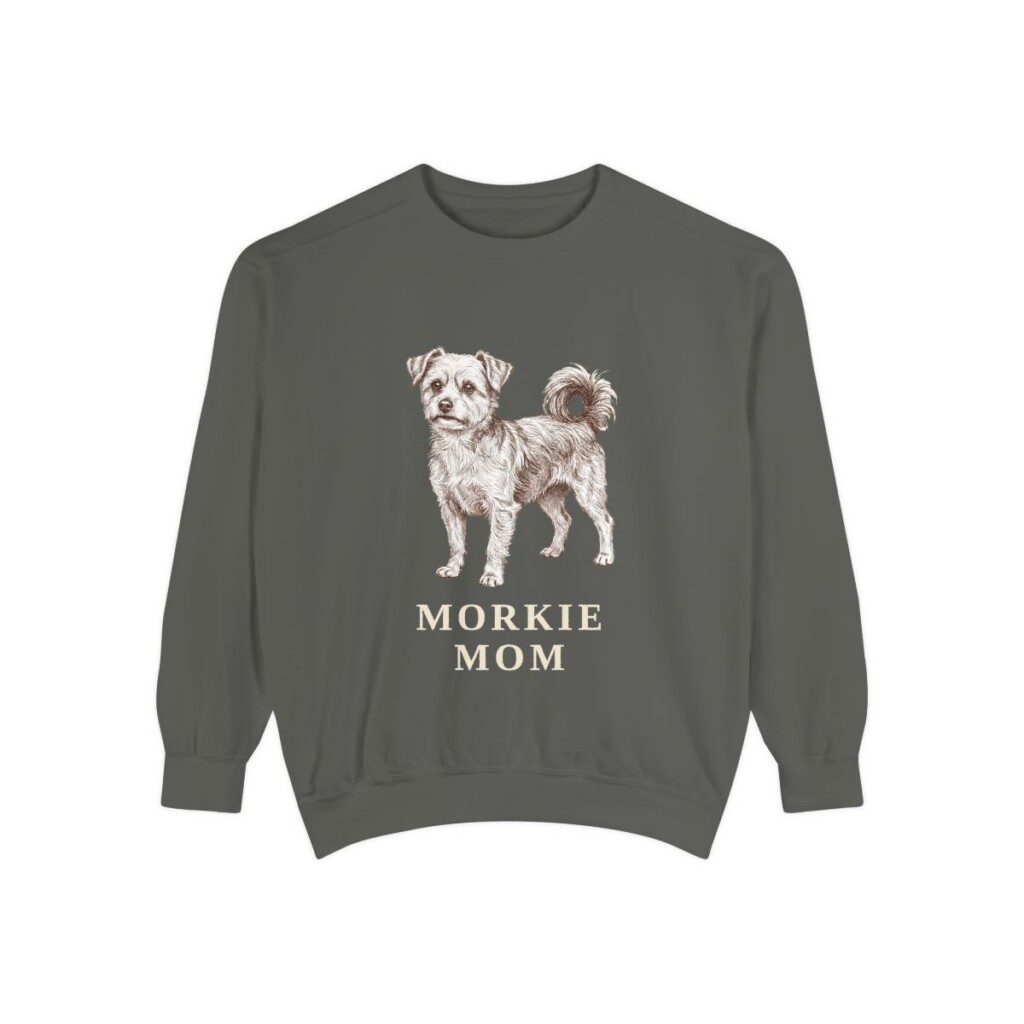 morkie-sweatshirt-mom-pepper Morkie Mom Sweatshirt, Pepper, front view