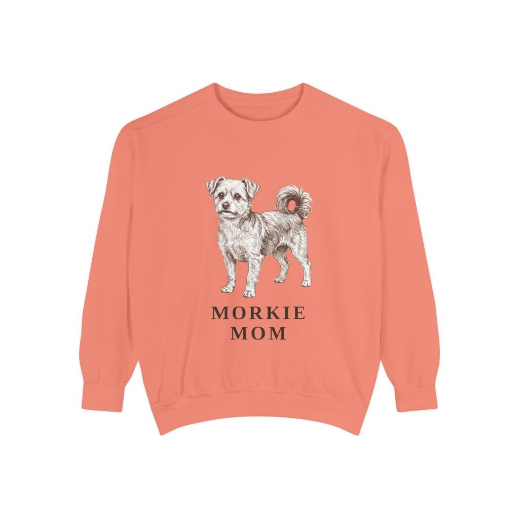 morkie-sweatshirt-mom-terracotta Morkie Mom Sweatshirt, Terracotta, front view