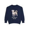 morkie-sweatshirt-mom-true-navy Morkie Mom Sweatshirt, True Navy, front view