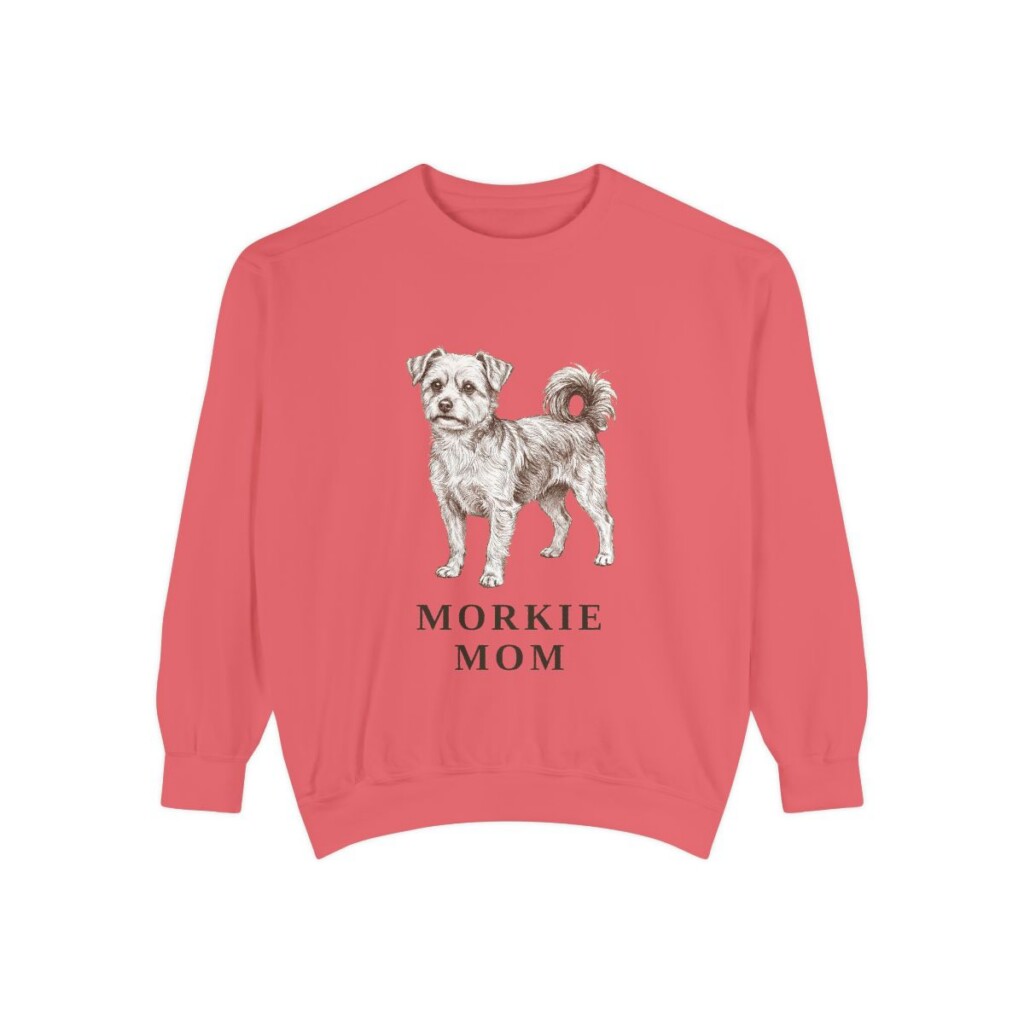 morkie-sweatshirt-mom-watermelon Morkie Mom Sweatshirt, Watermelon, front view