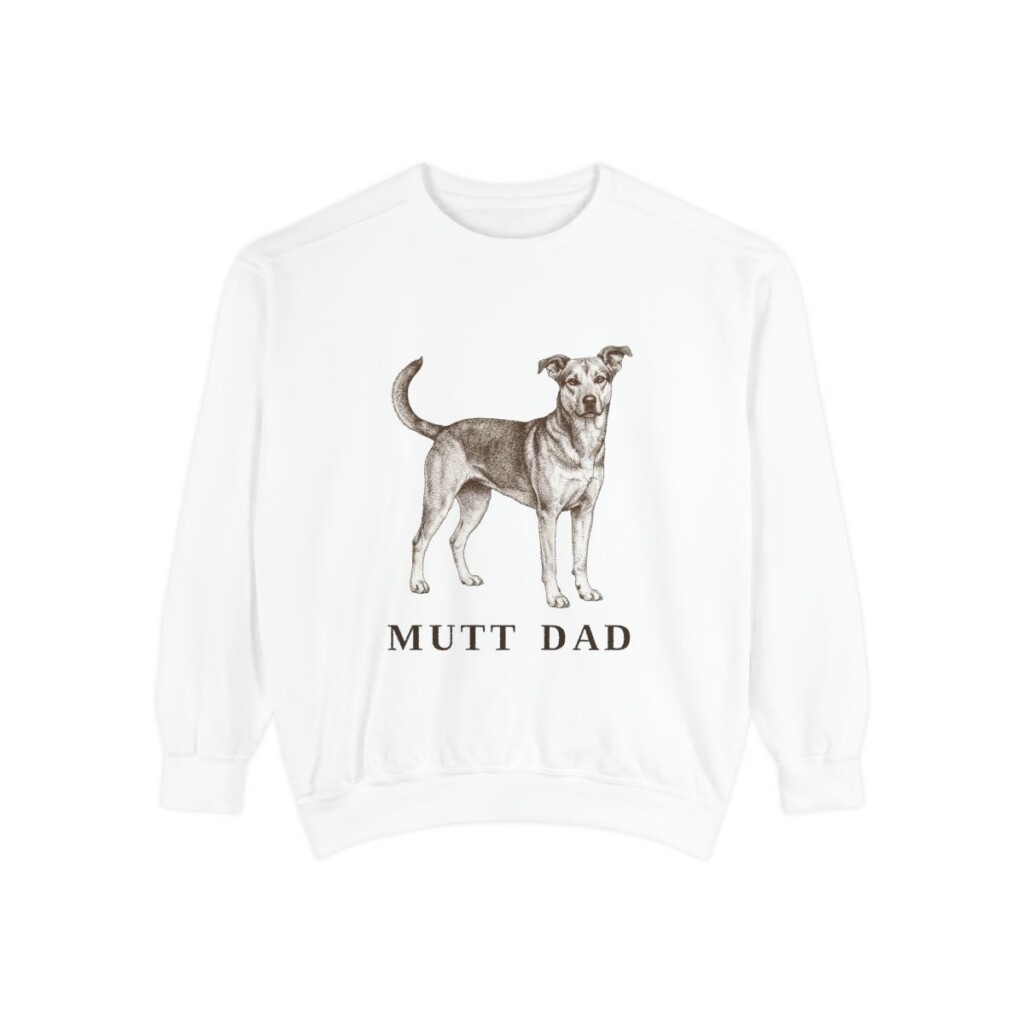 Mutt Dad Sweatshirt, White, front view