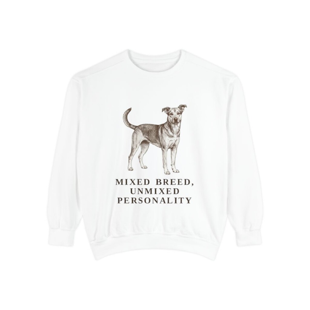 Mutt Humor Sweatshirt, White, front view
