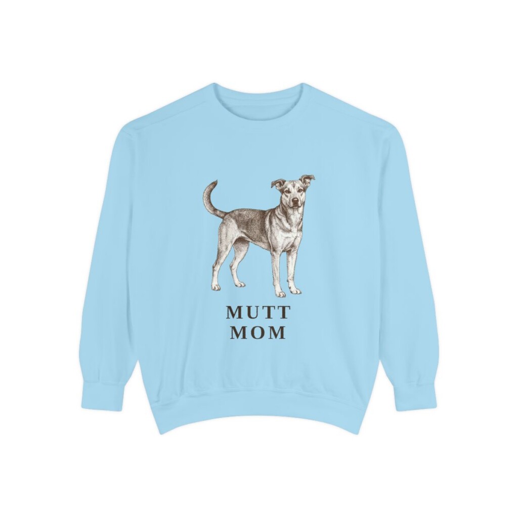 Mutt Mom Sweatshirt, Chambray, front view