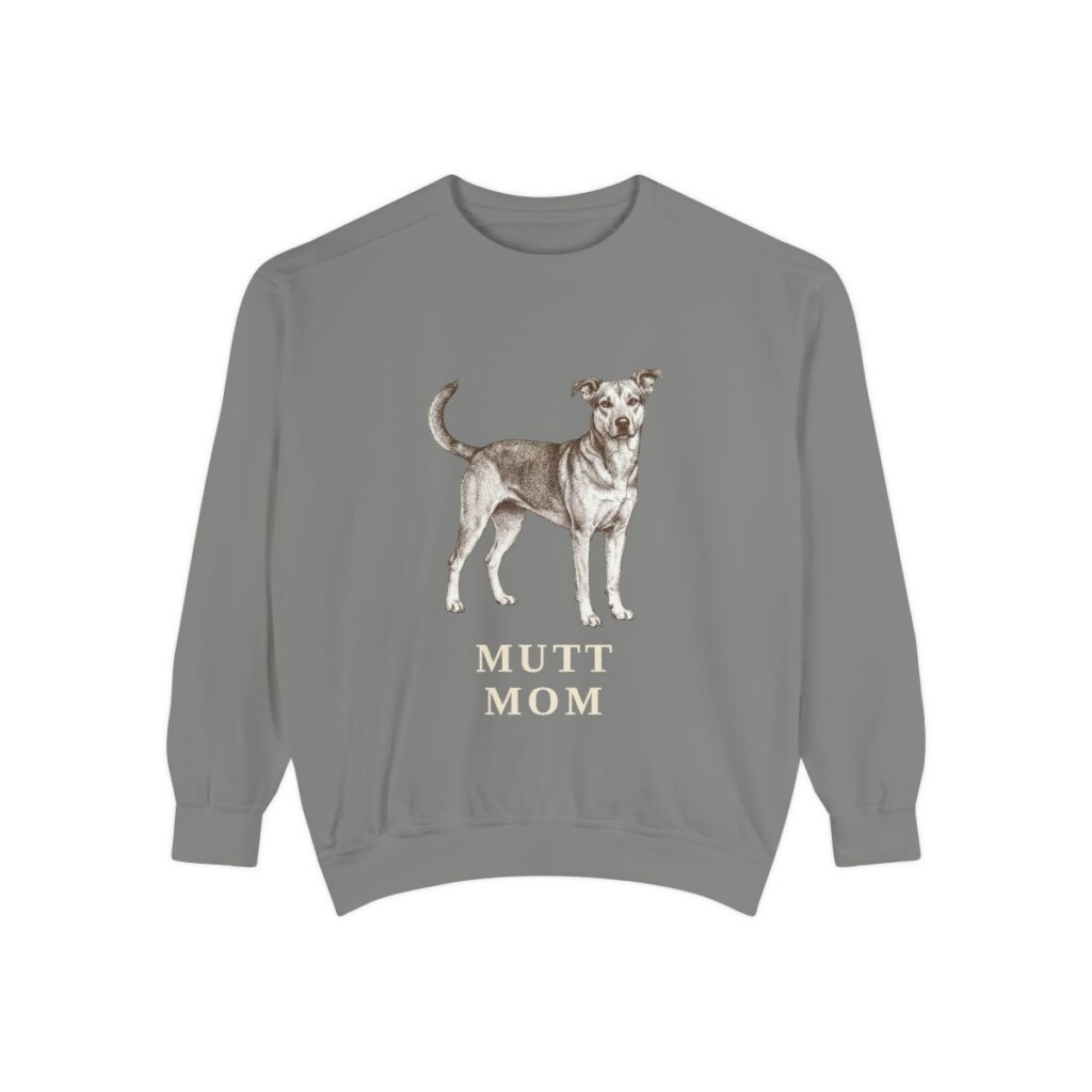 Mutt Mom Sweatshirt, Grey, front view