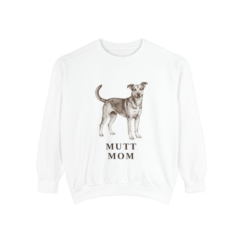 Mutt Mom Sweatshirt, White, front view