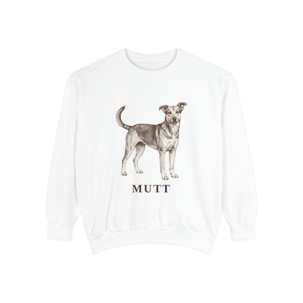 Mutt Sweatshirt, White, front view