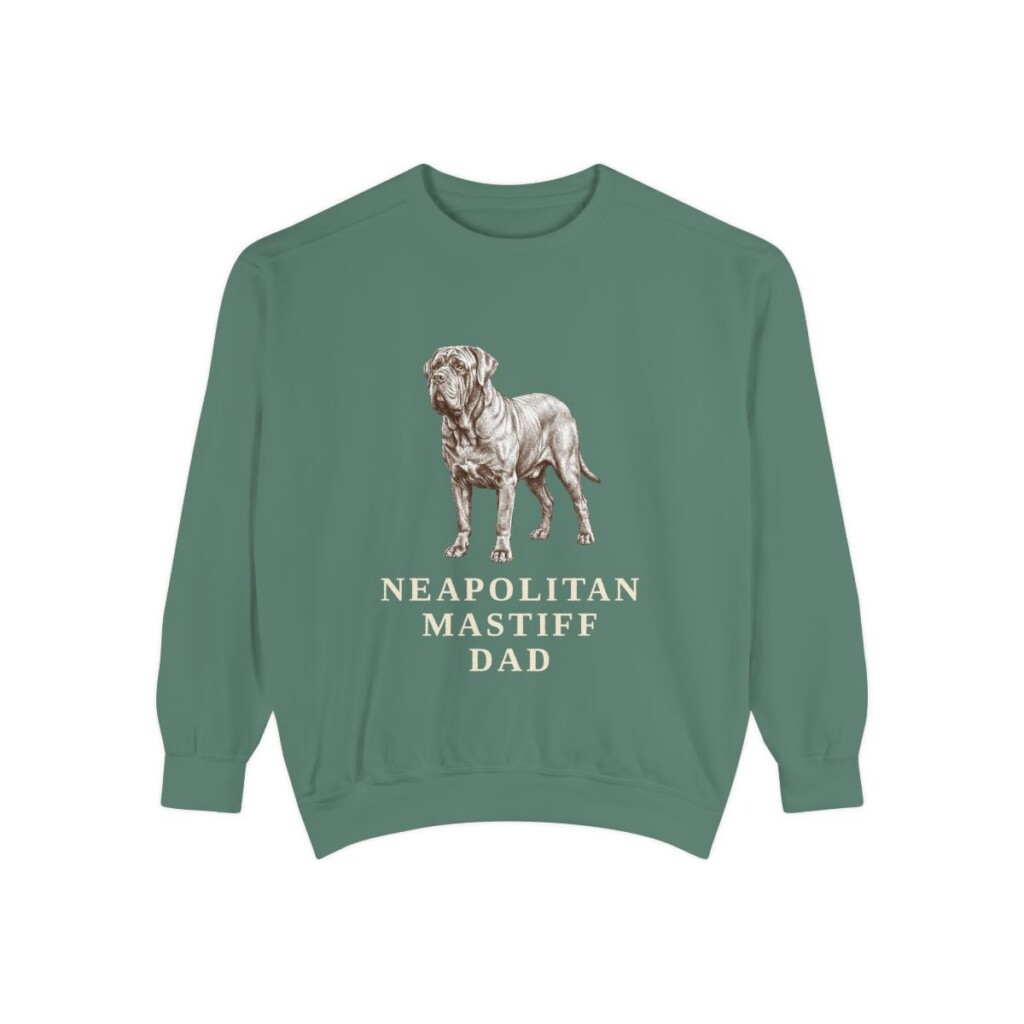 Neapolitan Mastiff Dad Sweatshirt, Light Green, front view