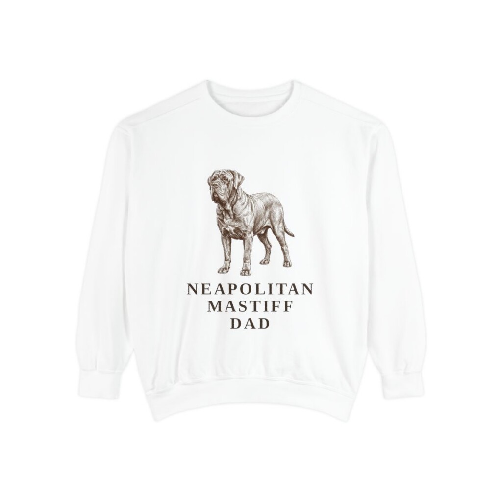 Neapolitan Mastiff Dad Sweatshirt, White, front view