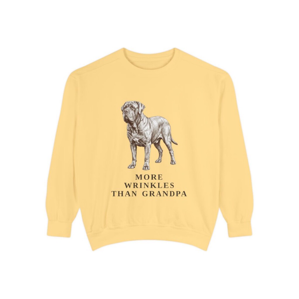 Neapolitan Mastiff Humor Sweatshirt, Butter, front view