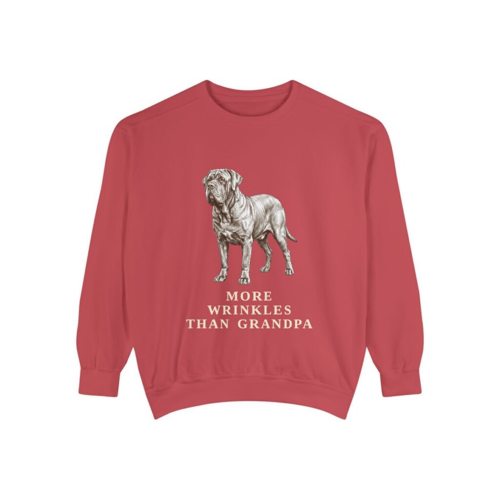 Neapolitan Mastiff Humor Sweatshirt, Crimson, front view