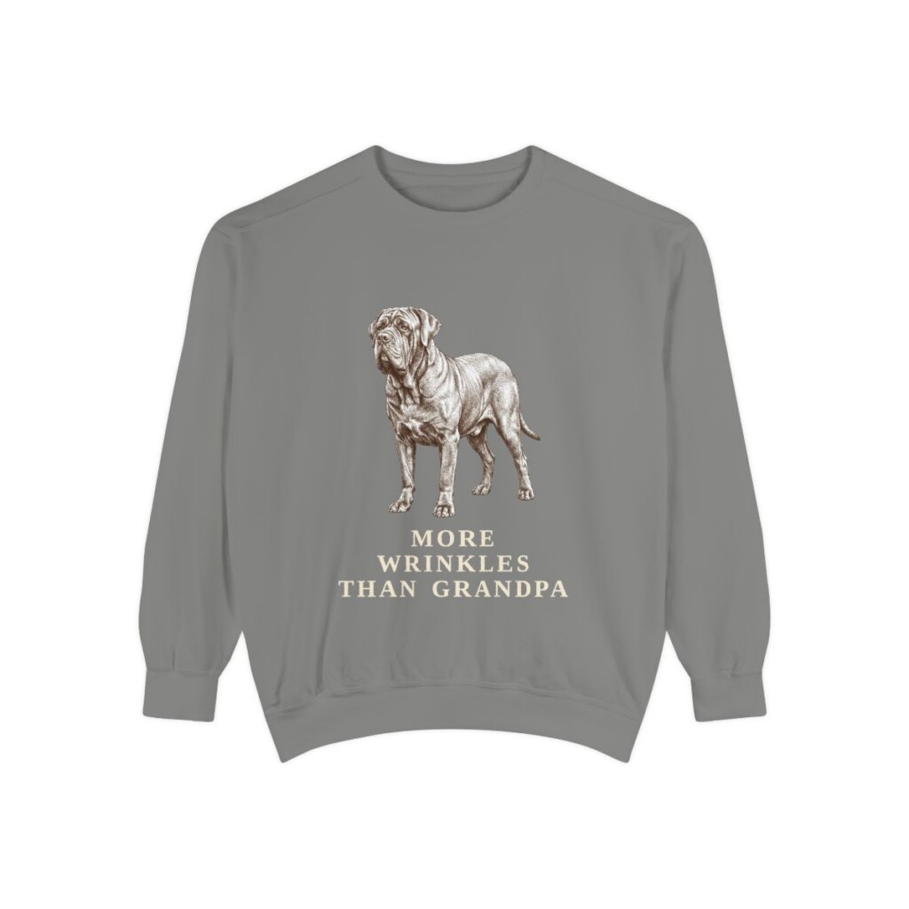 Neapolitan Mastiff Humor Sweatshirt, Grey, front view