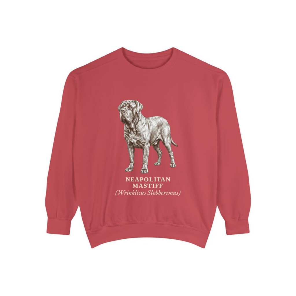 neapolitan-mastiff-sweatshirt-latin-crimson Neapolitan Mastiff Latin Sweatshirt, Crimson, front view