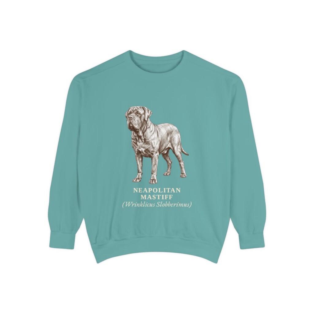 neapolitan-mastiff-sweatshirt-latin-seafoam Neapolitan Mastiff Latin Sweatshirt, Seafoam, front view