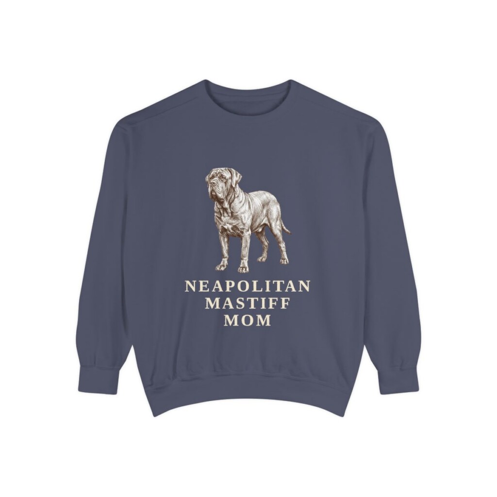 Neapolitan Mastiff Mom Sweatshirt, Denim, front view