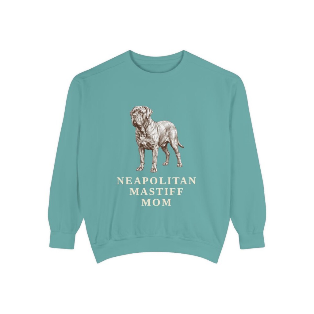 Neapolitan Mastiff Mom Sweatshirt, Seafoam, front view