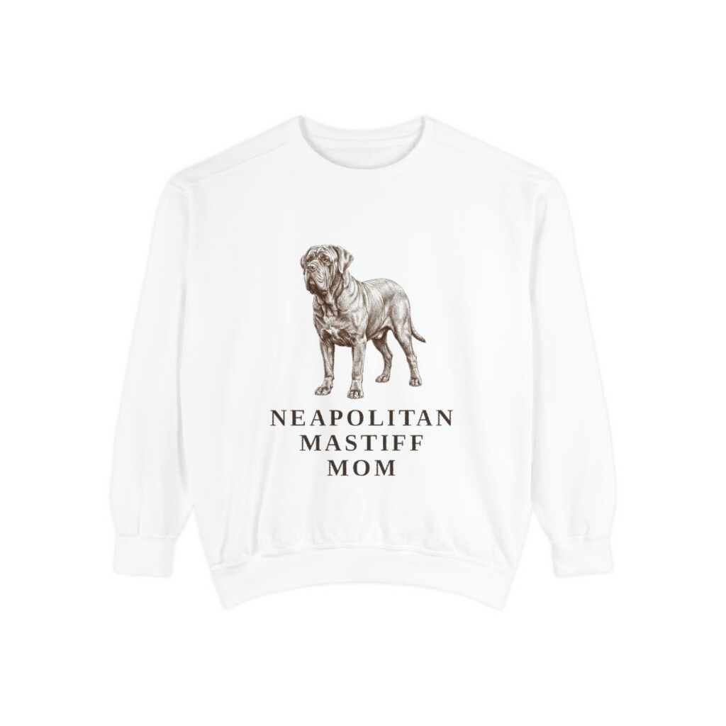 Neapolitan Mastiff Mom Sweatshirt, White, front view