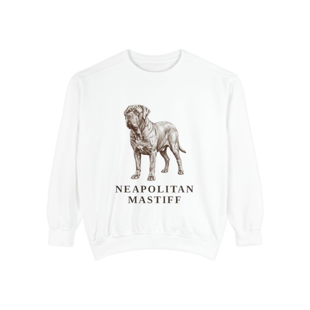 Neapolitan Mastiff Sweatshirt, White, front view
