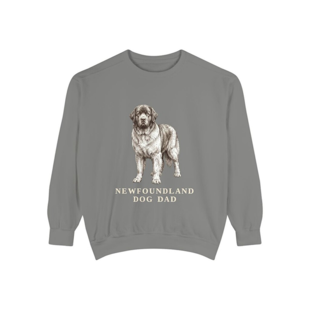 Newfoundland Dog Dad Sweatshirt, Grey, front view
