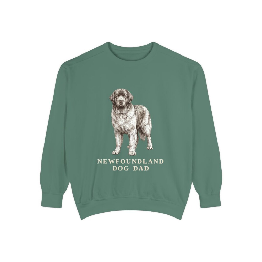Newfoundland Dog Dad Sweatshirt, Light Green, front view