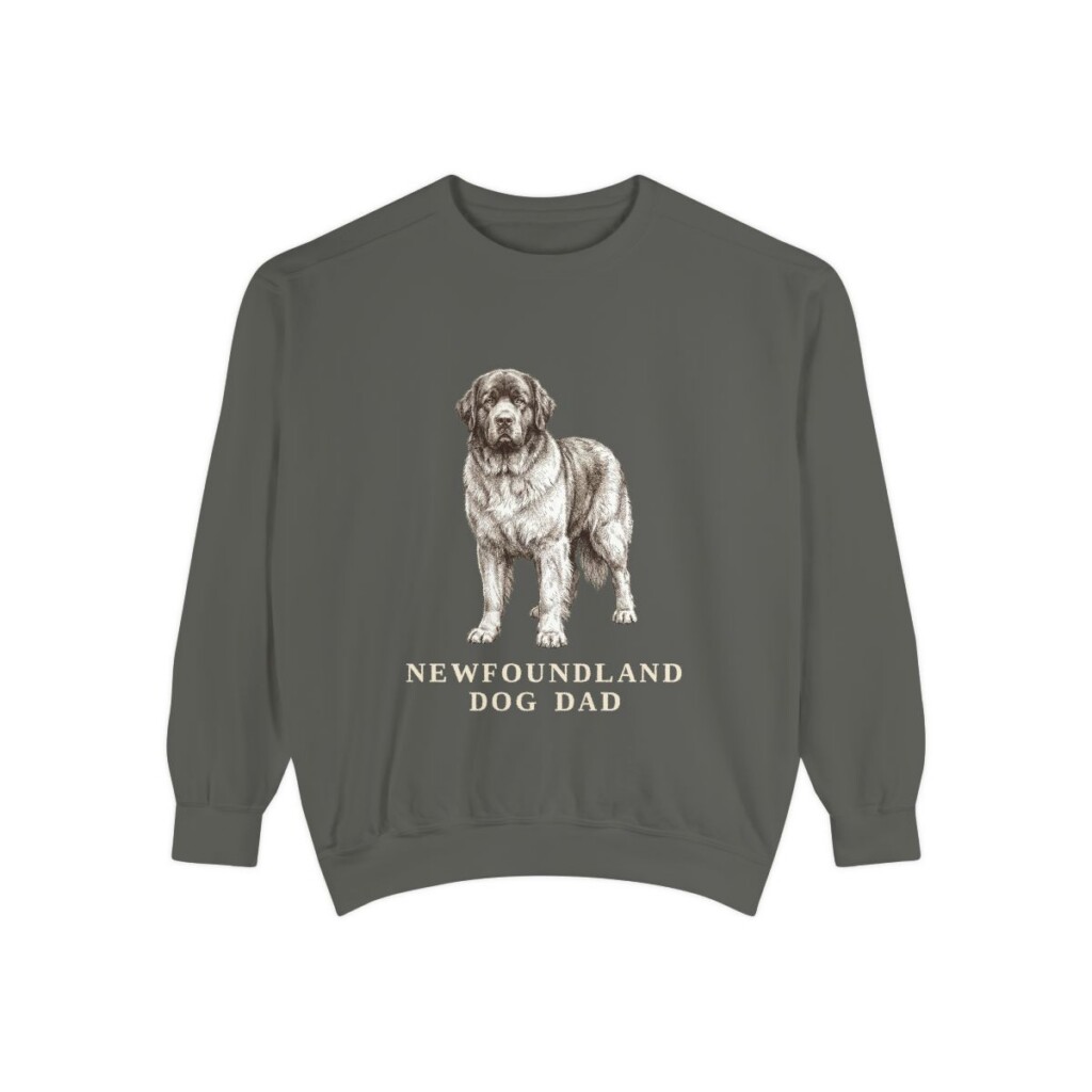 Newfoundland Dog Dad Sweatshirt, Pepper, front view