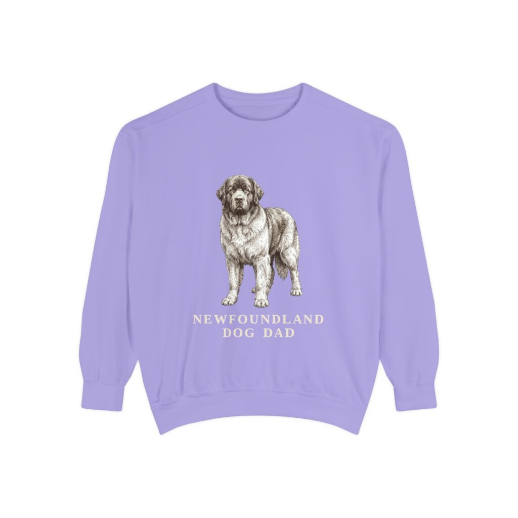 Newfoundland Dog Dad Sweatshirt, Violet, front view