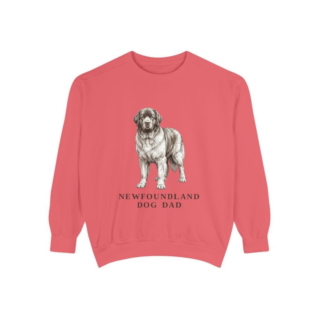 Newfoundland Dog Dad Sweatshirt, Watermelon, front view