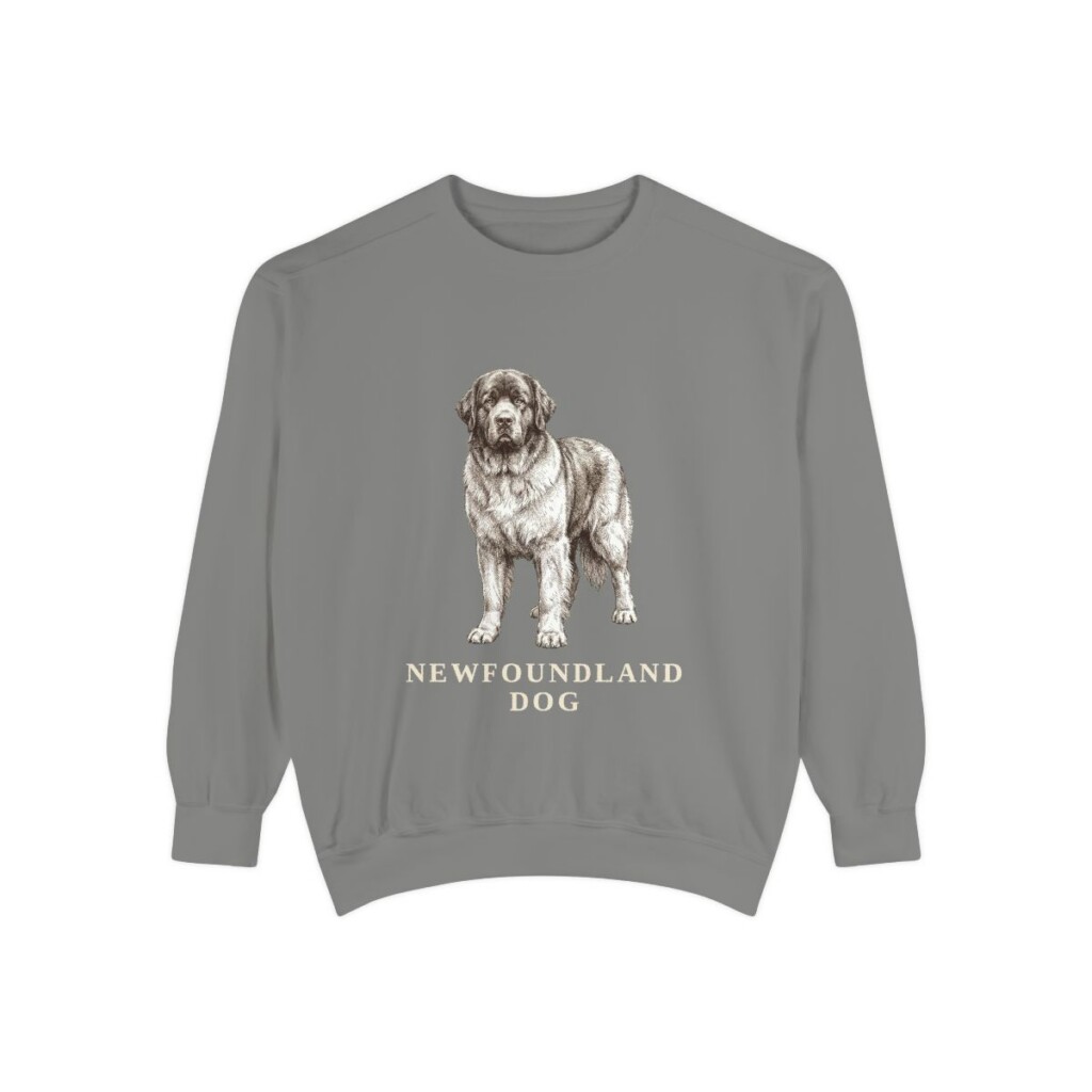 Newfoundland Dog Sweatshirt, Grey, front view