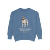 newfoundland-dog-sweatshirt-humor-blue-jean Newfoundland Dog Humor Sweatshirt, Blue Jean, front view