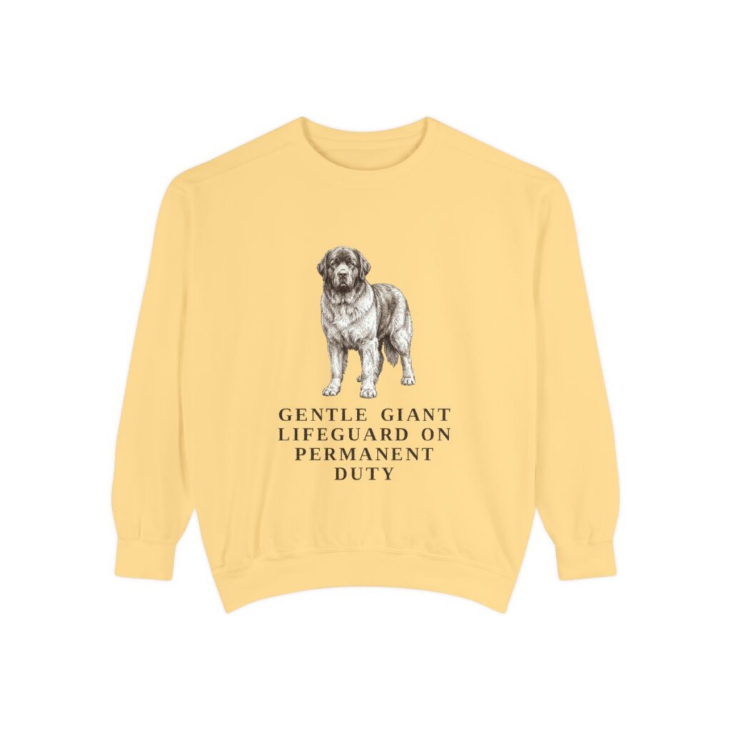 newfoundland-dog-sweatshirt-humor-butter Newfoundland Dog Humor Sweatshirt, Butter, front view