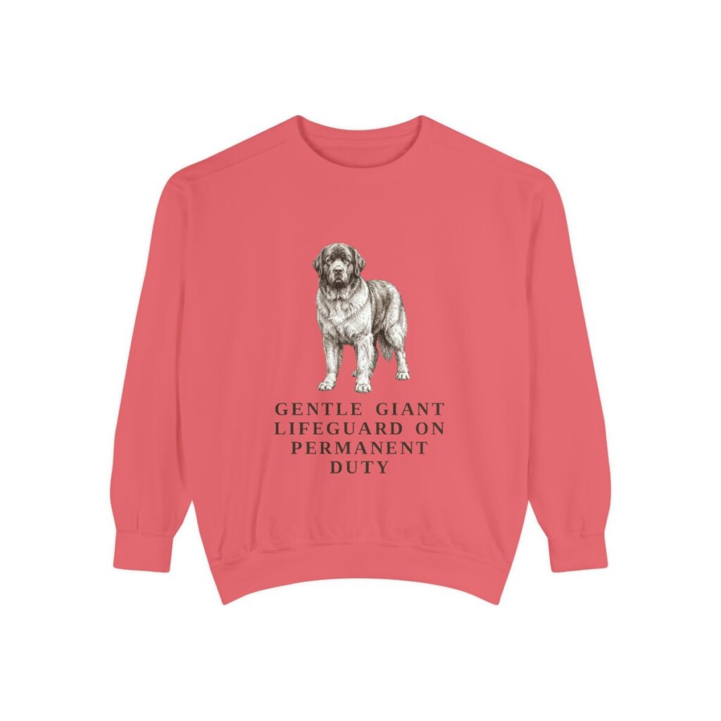newfoundland-dog-sweatshirt-humor-watermelon Newfoundland Dog Humor Sweatshirt, Watermelon, front view