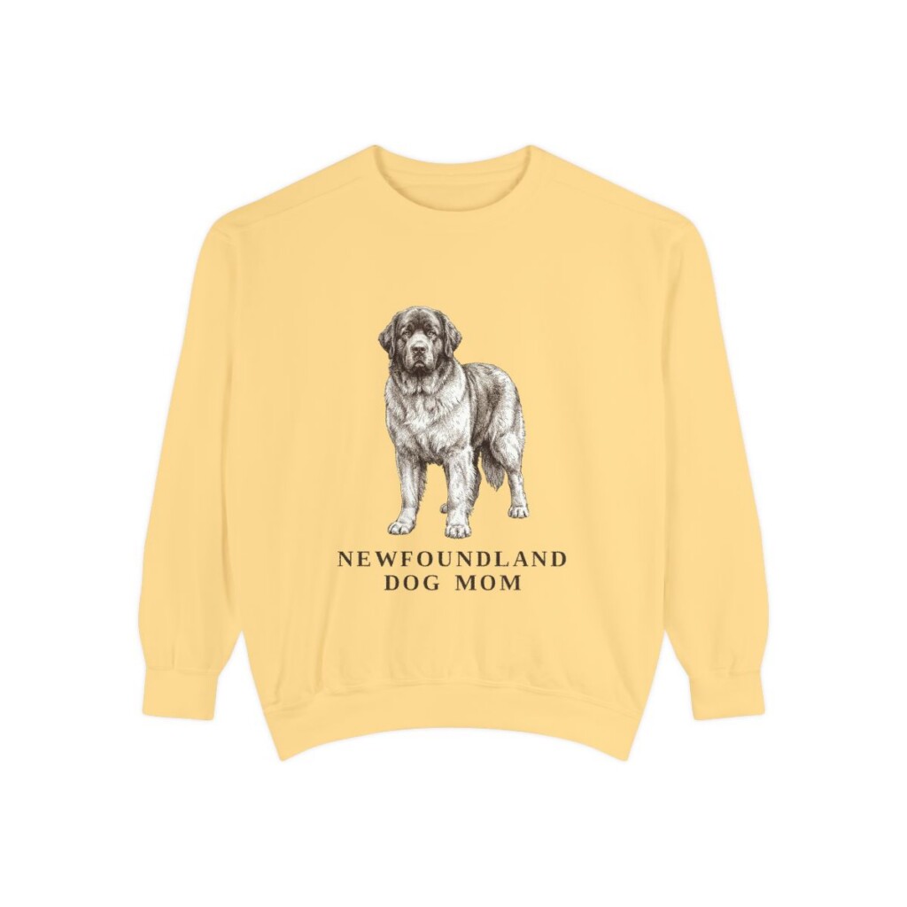 Newfoundland Dog Mom Sweatshirt, Butter, front view