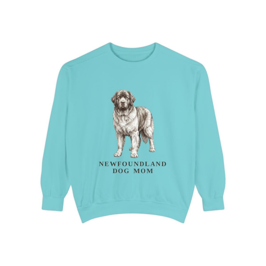 Newfoundland Dog Mom Sweatshirt, Chalky Mint, front view