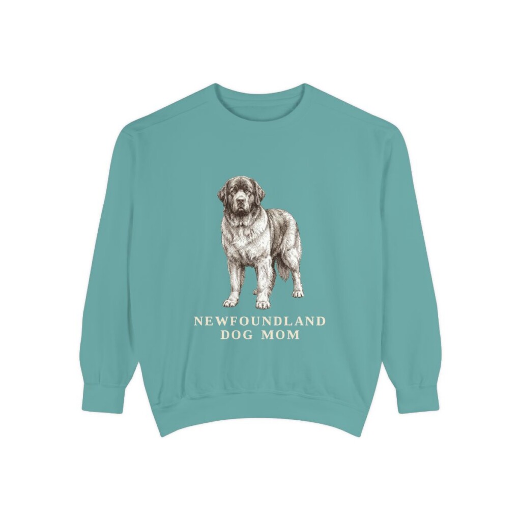 Newfoundland Dog Mom Sweatshirt, Seafoam, front view