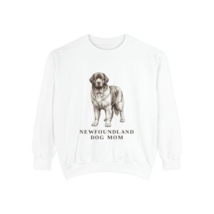 Newfoundland Dog Mom Sweatshirt, White, front view