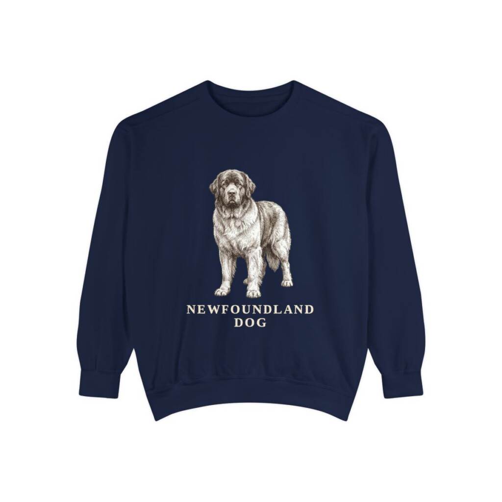 Newfoundland Dog Sweatshirt, True Navy, front view