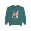 norrbottenspets-sweatshirt-dad-blue-spruce Norrbottenspets Dad Sweatshirt, Blue Spruce, front view