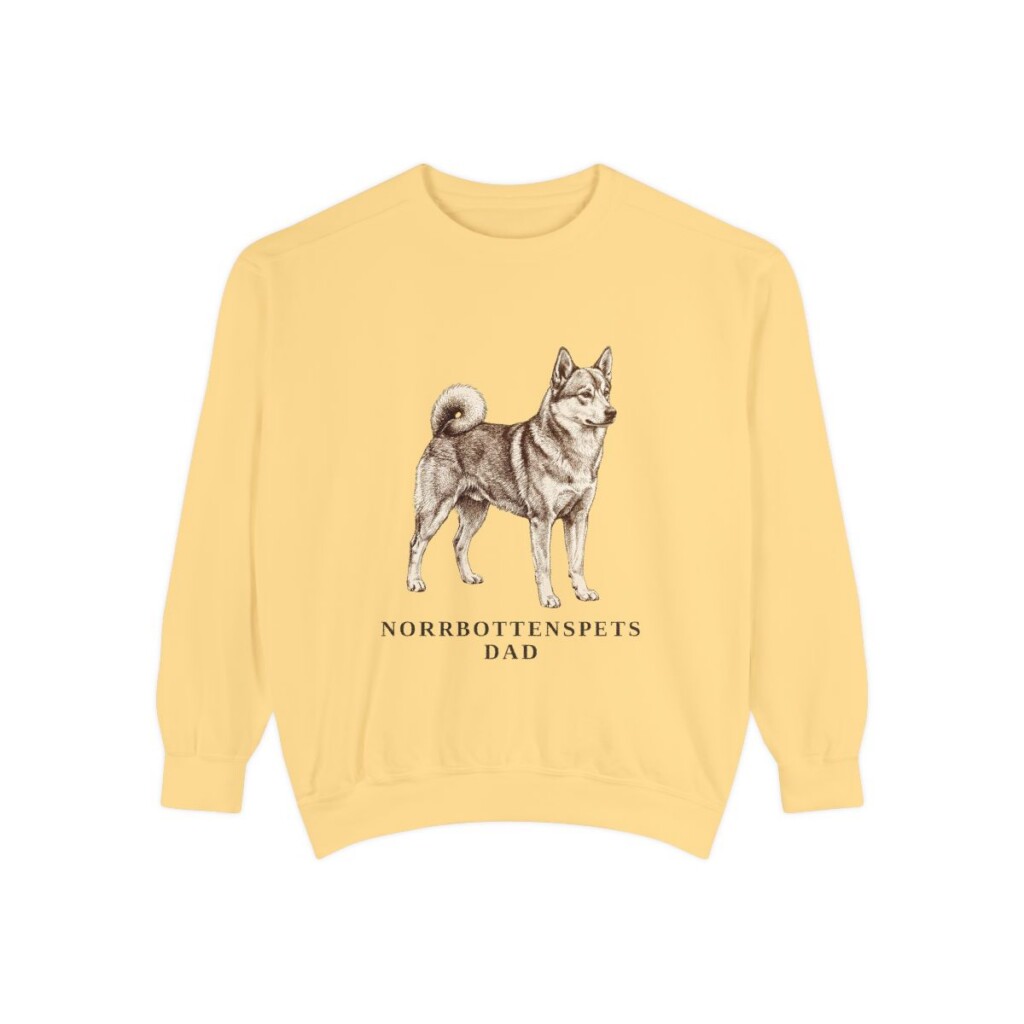 norrbottenspets-sweatshirt-dad-butter Norrbottenspets Dad Sweatshirt, Butter, front view