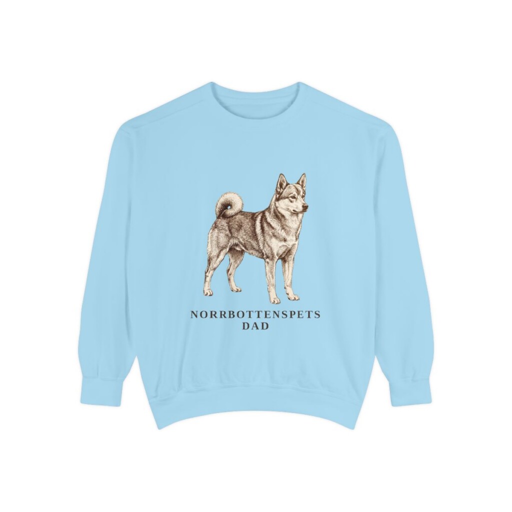 norrbottenspets-sweatshirt-dad-chambray Norrbottenspets Dad Sweatshirt, Chambray, front view