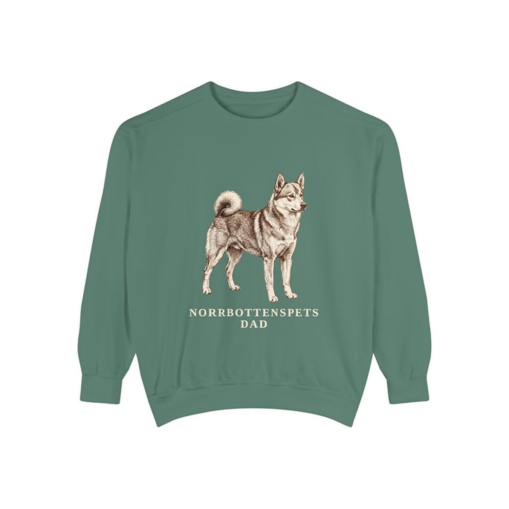 norrbottenspets-sweatshirt-dad-light-green Norrbottenspets Dad Sweatshirt, Light Green, front view