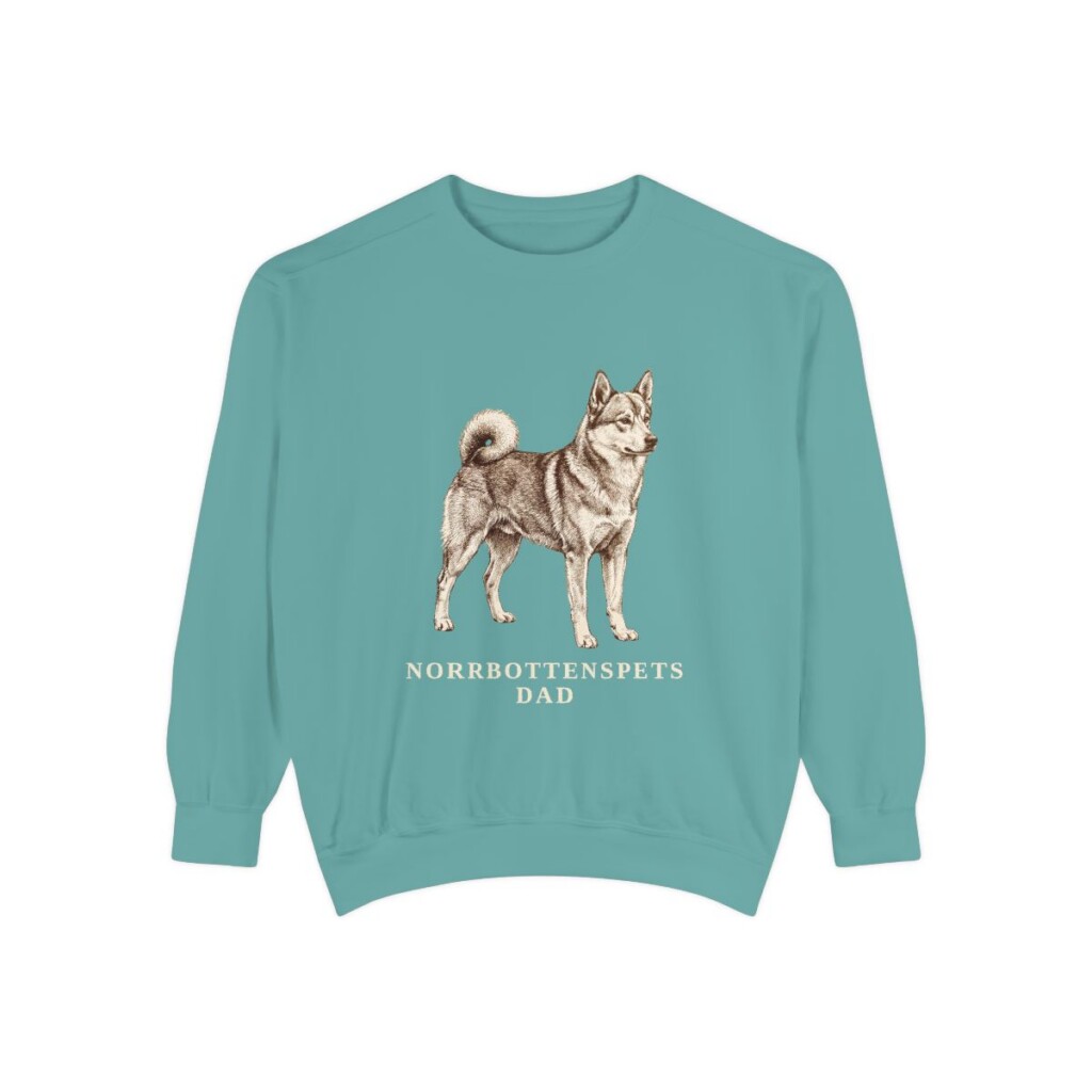 norrbottenspets-sweatshirt-dad-seafoam Norrbottenspets Dad Sweatshirt, Seafoam, front view