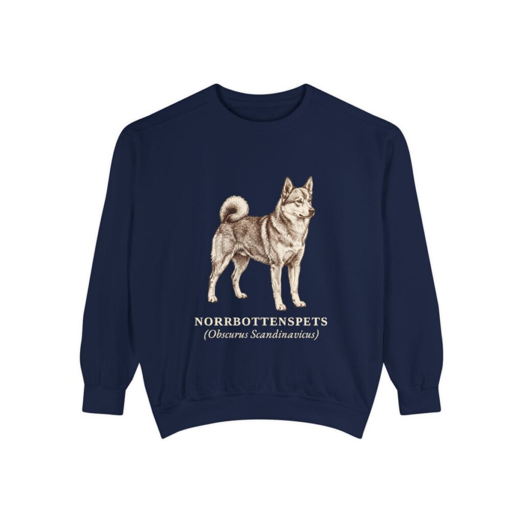 Norrbottenspets Latin Sweatshirt, True Navy, front view