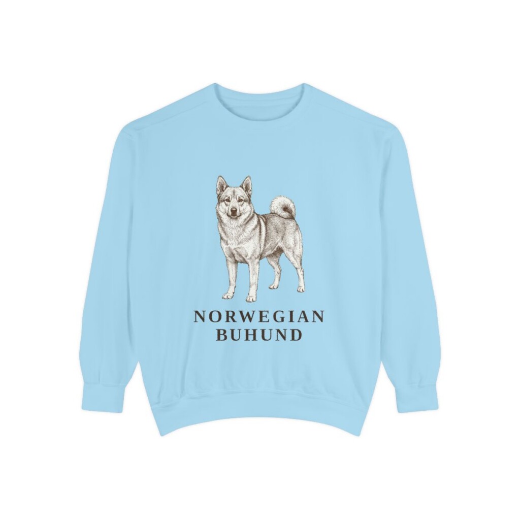 Norwegian Buhund Sweatshirt, Chambray, front view