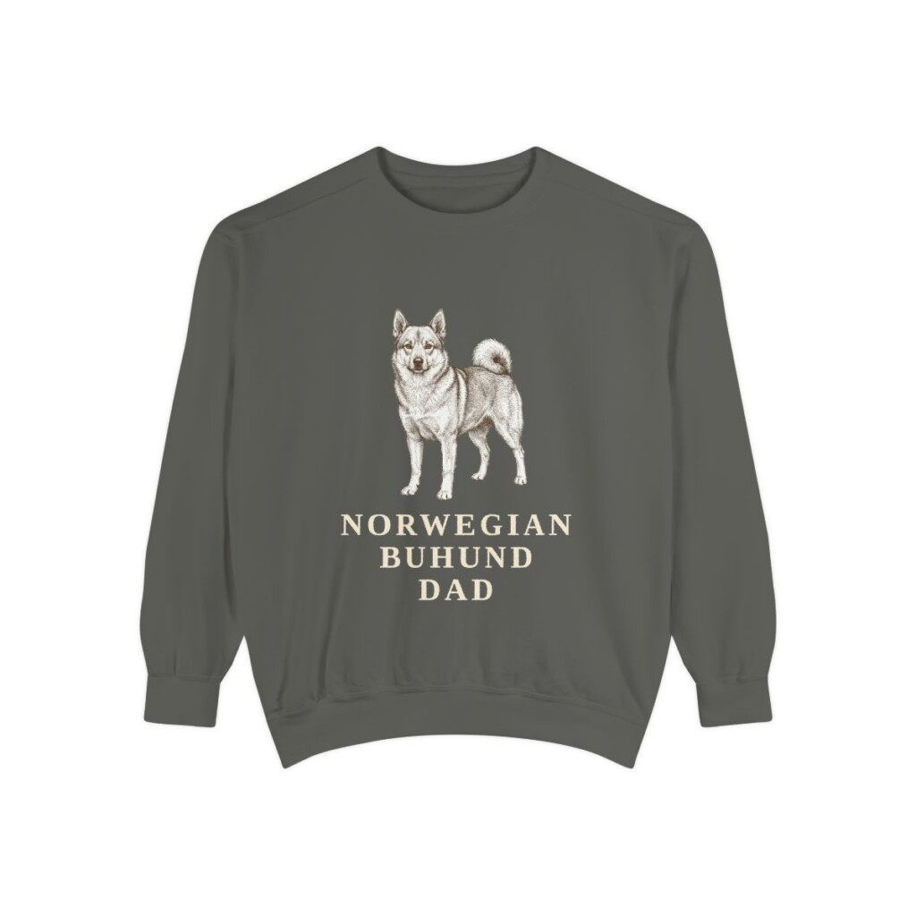 Norwegian Buhund Dad Sweatshirt, Pepper, front view