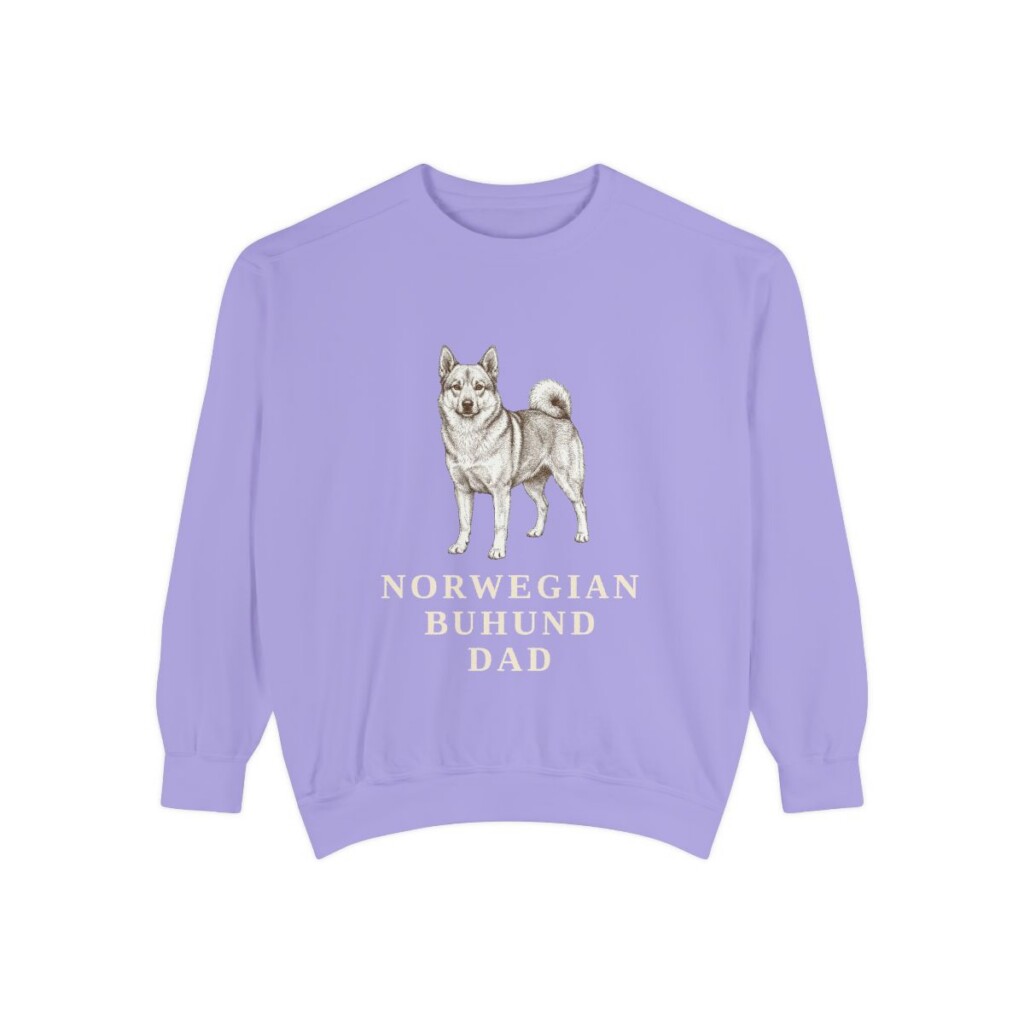 Norwegian Buhund Dad Sweatshirt, Violet, front view
