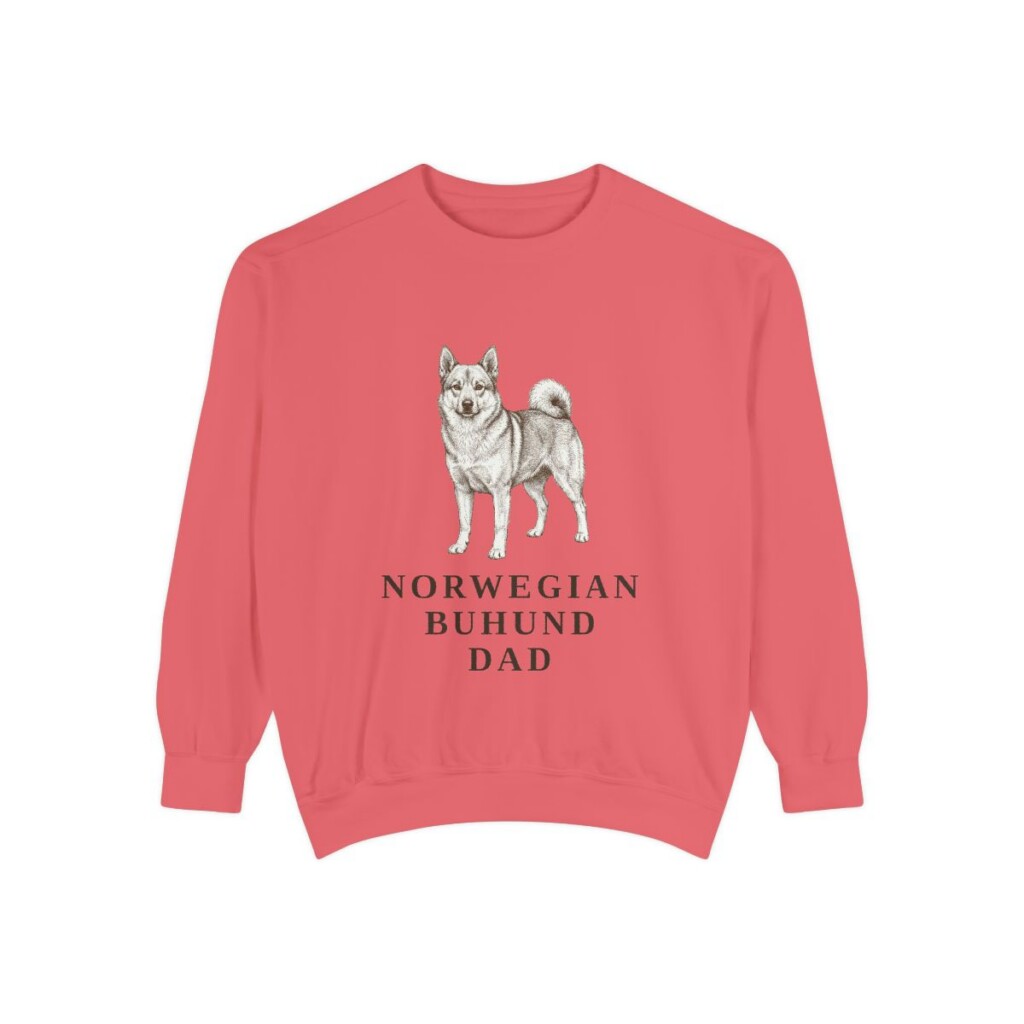 Norwegian Buhund Dad Sweatshirt, Watermelon, front view