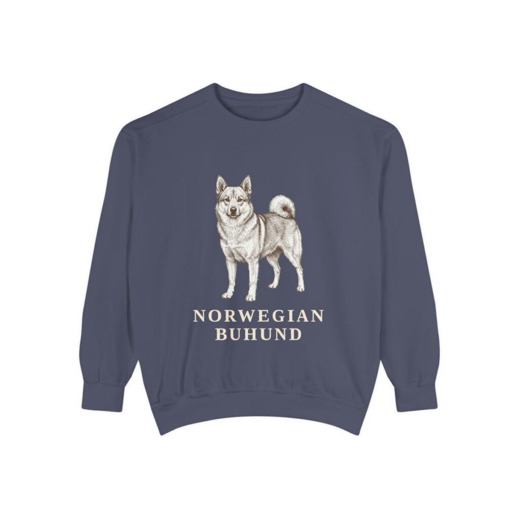 Norwegian Buhund Sweatshirt, Denim, front view