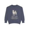 Norwegian Buhund Humor Sweatshirt, Denim, front view