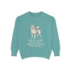 Norwegian Buhund Humor Sweatshirt, Seafoam, front view